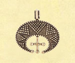 Лунница с крестом - украшение из металла в древнерусском стиле - компания Кудесы