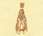 Крылатая богиня - подвеска из латуни - пермский звериный стиль - компания Кудесы