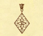 Цветущий крест - литая бронзовая подвеска - украшения в стиле древней Руси - компания Кудесы