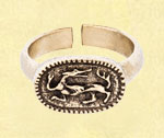 Волк - мужской перстень из латуни - древнерусские украшения - Кудесы